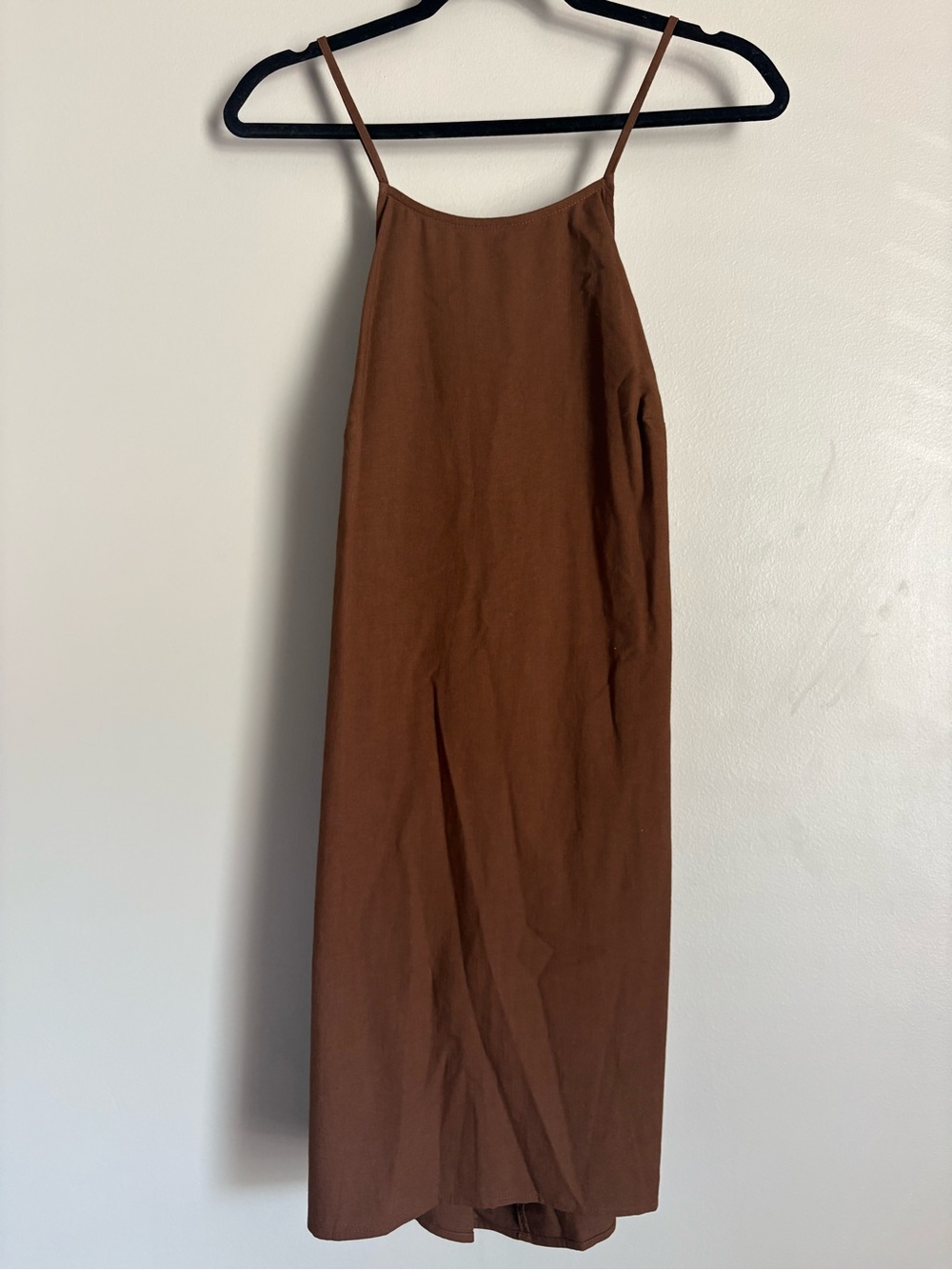 a new day Brown Backless Slip Dress with Spaghetti Straps